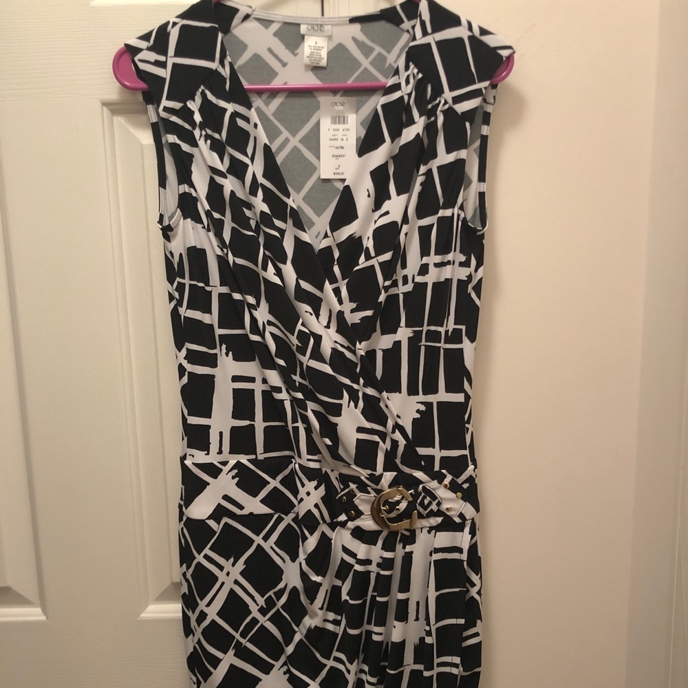 Black and white print dress